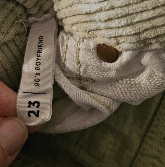 PacSun 90s Boyfriend Cut Women's Green Corduroy Pants Size 23 - Picture 3 of 8